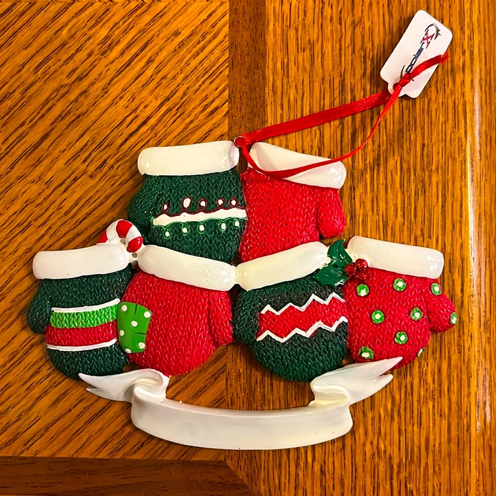 Polar X 6-mittens Ornament, Ceramic. NEW